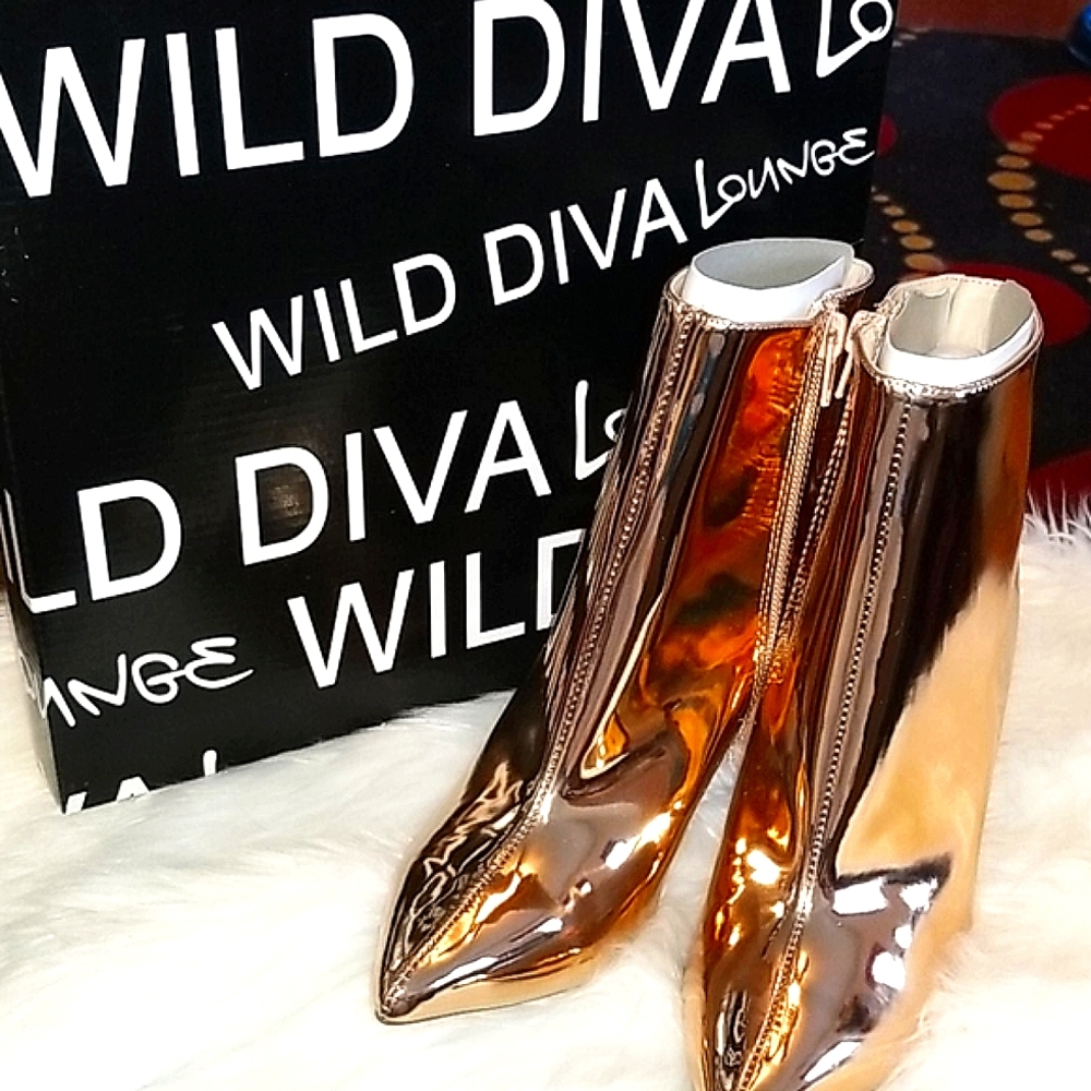 👣WILD DIVA Rose Gold Akira 😽Boots, heels, shoes 😼 - Picture 5 of 11